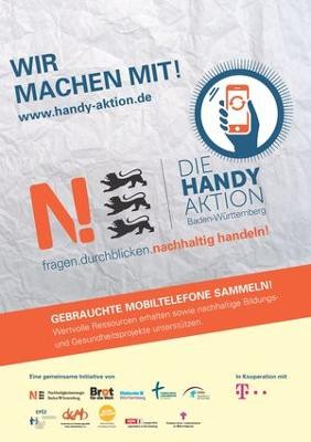 Plakat "gebrauche Mobiltelefone sammeln"