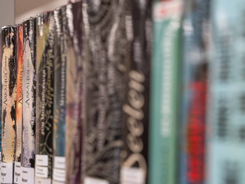 Bücherregal mit Büchern