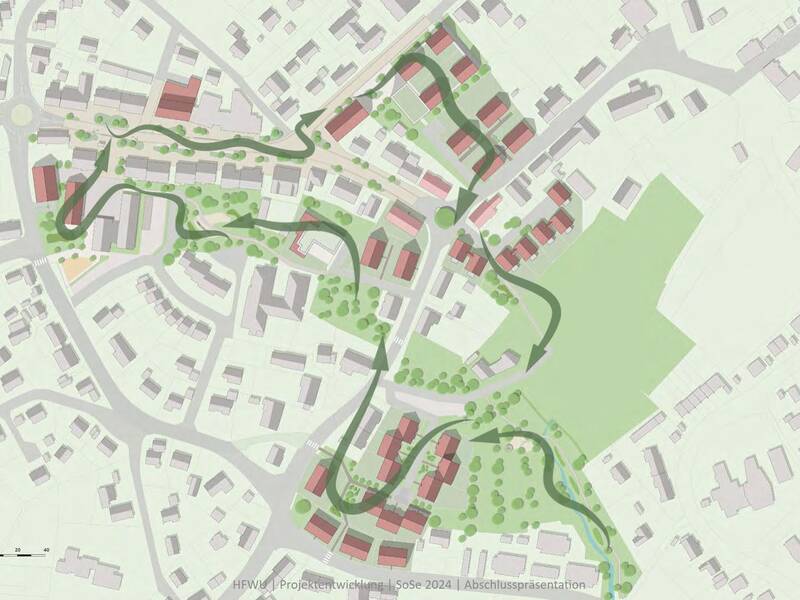 Planauszug aus den studentischen Projekten zur Ortskernentwicklung Aldingen