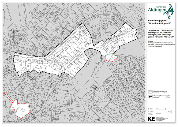 Plan über die Abgrenzung des Sanierungsgebiets Ortsmitte Aldingen II