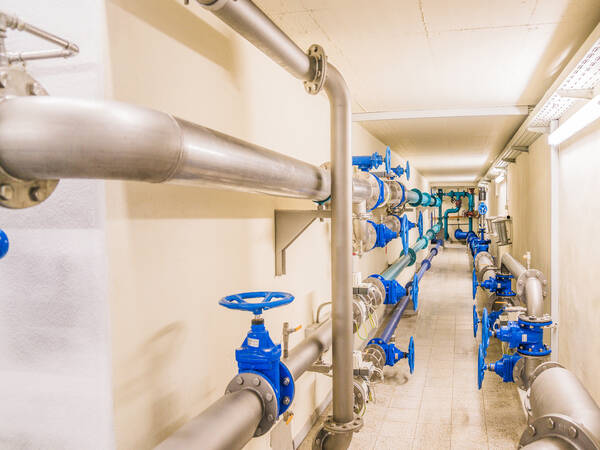 Leitungsgang im Wasserhochbehälter
